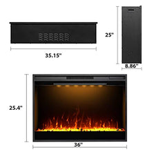 Load image into Gallery viewer, Mystflame Electric Fireplace, 36 Inches Recessed Electric Fireplace Insert, Remote Control Fireplace Insert with Overheat Protection, Electric Fireplace Heater with Adjustable Light and Touch Screen
