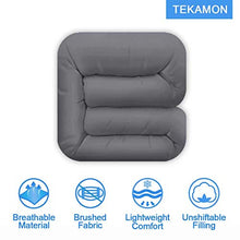 Load image into Gallery viewer, TEKAMON All Season King Comforter Soft Quilted Down Alternative Duvet Insert with Corner Tabs,Luxury Fluffy Reversible Summer Cool Collection for Hotel,Charcoal Grey,90 x 102 inches
