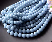 Load image into Gallery viewer, [ABCgems] Mexican Sky-Blue Celestite Crystal AKA Celestine (Gorgeous Baby-Blue Color- Mohs Hardness 3.5) 10mm Smooth Round Natural Semi-Precious Gemstone Healing Energy Beads
