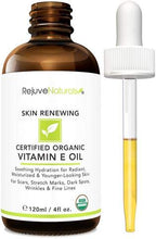 Load image into Gallery viewer, Vitamin E Oil - 100% All Natural &amp; USDA Organic (LARGE 4oz Bottle) Visibly Reduce the Look of Scars, Stretch Marks, Dark Spots &amp; Wrinkles for Hydrated &amp; Youthful Skin. Face &amp; Body Moisturizer

