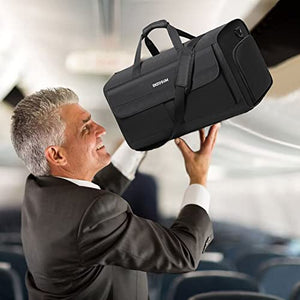 Carry On Garment Bags for Travel Large Suit Bags for Men Convertible Garment Duffle Bag for Men Women with Shoes Compartment Weekender Duffel Bag 2 in 1 Hanging Dress Suitcase Suit Travel Bags,Black