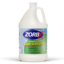 Load image into Gallery viewer, ZORBX Unscented Odor Eliminator Spray - Used in Hospitals &amp; Healthcare Facilities | Advanced Trusted Odor Remover Formula | All-Purpose Deodorizer for Dog, Cat, Home, Carpet &amp; Car - 128 Oz (1 Gallon)

