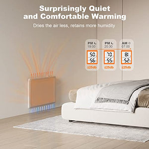Ballu Infrared Space Heater for Indoor Use，1500W Full Room Quiet Heating With TFT Display，24h Timer，Eco，Auto Thermostat，Standing/Wall Mount，Electric Portable Panel Heater for Bedroom，Office