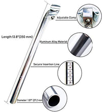 Load image into Gallery viewer, ZUKKA Bike Seatpost 27.2 x 350mm Aluminum Alloy Bicycle Seat Post with Adjustable Clamp
