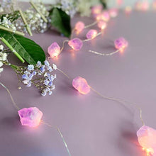 Load image into Gallery viewer, TAMOYO Amethyst String Lights, Natural Crystal LED String Lights 10FT 30LEDs for Summer Decoration, Valentine&#39;s Day, Wedding, Birthday Party, Bedroom Decoration
