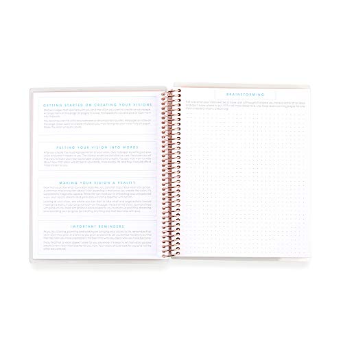 Load image into Gallery viewer, Erin Condren Prompted Vision Journal - Sapphire Interchangeable Cover with Gold Coil. 160 Pages of Planning Potential. Vision Spreads, Lined Pages, Dot Grid Pages, Sketchbook Pages