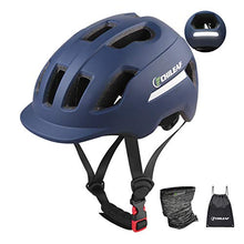 Load image into Gallery viewer, CHILEAF Adult Mountain Bike Helmet with Sports Face Scarf, Bicycle Helmet Specialized for Men Women, Cycling Helmet CE Certified Adjustable Lightweight Helmet for BMX Skateboard MTB Road Bike (Blue)
