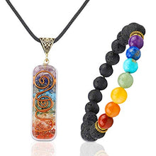 Load image into Gallery viewer, Crystal Vibe 7 Chakra Necklace and Chakra Bracelet Jewelry Set with amethyst Crystal Necklaces Spiritual for Women Men for Healing Protection Positive Energy Yoga - Crystal Jewelry Set

