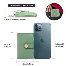 Load image into Gallery viewer, POIUGOYA Slim Wallet for Women, Leather Bifold RFID Blocking Credit Card Holder with Keychain, Zipper Coin Pocket &amp; ID Window
