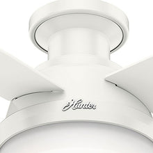 Load image into Gallery viewer, Hunter Dempsey Indoor Low Profile Ceiling Fan with LED Light and Remote Control, 44&quot;, White
