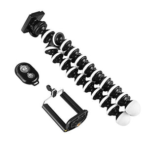 Phone Tripod,Portable and Flexible Adjustable Cell Phone Stand Holder with Remote and Universal Clip Compatible with iPhone Android Phone Compact Digital Camera Sports Camera GoPro