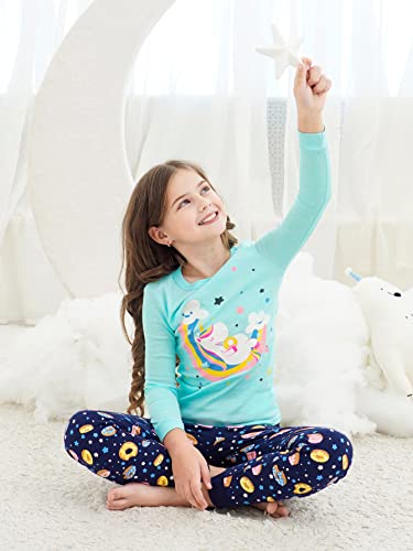 Load image into Gallery viewer, Girls' 6-Piece Snug-Fit Cotton Pajama Set Sleepwear (Unicorn/Sleep in, 8)