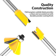 Load image into Gallery viewer, KOWOOD Router Bits Set of 15 Pieces 1/4 Inch Woodwork Tools for Beginners
