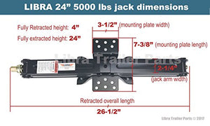Set 4 Libra 24" 5000lbs RV Trailer Stabilizer Leveling Scissor Jacks w/ Dual Power Drill sockets & mounting Hardware Set