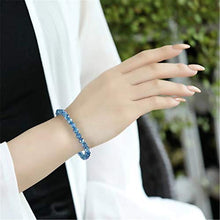 Load image into Gallery viewer, 6mm Genuine Natural Blue Kyanite Gemstone Crystal Faced Bead Stretch Round Bead Bracelet
