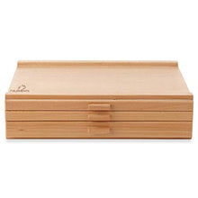Load image into Gallery viewer, 7 Elements 3 Drawer Beechwood Artist Storage Supply Box for Pastels, Pencils, Pens, Markers, Brushes, Tools
