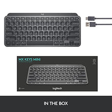 Load image into Gallery viewer, Logitech MX Keys Mini Minimalist Wireless Illuminated Keyboard, Compact, Bluetooth, Backlit, USB-C, Compatible with Apple macOS, iOS, Windows, Linux, Android, Metal Build - Graphite
