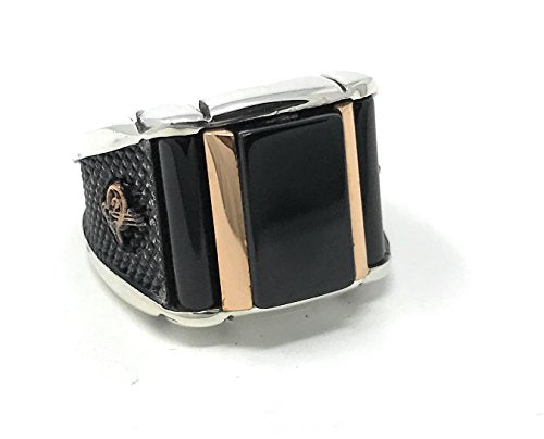 KAR 925K Stamped Sterling Silver Black Onyx Men's Ring K6F (10.25)