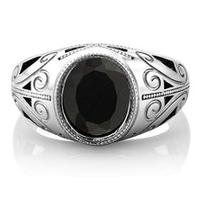 Load image into Gallery viewer, 4.29 Ct Oval Natural Black Onyx 925 Sterling Silver Men&#39;s Ring  size 9
