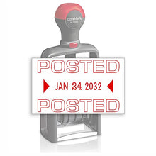 Load image into Gallery viewer, Heavy Duty Style Office Date Stamp with Posted - Self Inking Dater - Style A - Red Ink Color
