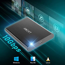 Load image into Gallery viewer, ANEXT 2.5 USB 3.1 Gen2 External Hard Drive Enclosure, Portable Black Aluminum Hard Disk Case for 2.5 inch 7mm 9.5mm SATA HDD SSD, Max 4TB - Anext Series.(Includes a USB C to USB C Cable)
