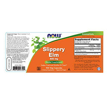 Load image into Gallery viewer, NOW Supplements, Slippery Elm (Ulmus rubra) 400 mg, Herbal Supplement, 100 Veg Capsules

