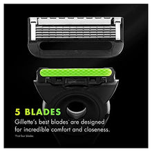 Load image into Gallery viewer, Gillette Mens Razor with Exfoliating Bar by GilletteLabs, Shaving Kit for Men, Includes 1 Handle, 4 Razor Blade Refills, 1 Premium Magnetic Stand
