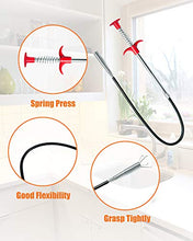 Load image into Gallery viewer, LONGGUI 25inch Hair Drain Clog Remover Tool(6pcs), 24inch Drain Cleaner Sticks To Drain Hair Clog For Remover (1pcs), Drain Hair Remover Tool For Sewer, Toilet, Kitchen Sink, Bathroom Tub,(6+1)
