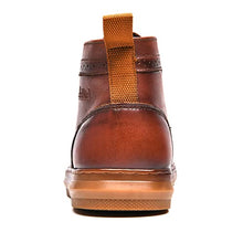 Load image into Gallery viewer, Men's Mid Top Casual Wingtip Brogue Oxford Dress Sneaker Boots for Men Arkbird Comfortable Daily Work Ankle Shoe Brown 10
