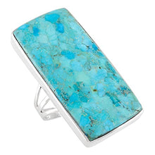 Load image into Gallery viewer, Turquoise Ring Sterling Silver 925 Genuine Gemstones Size 6 to 11 (Turquoise) (7)
