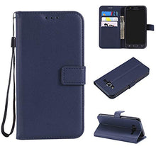 Load image into Gallery viewer, Leather Wallet Phone Case for Samsung Galaxy J3 V/J 3 2016/J36V/Sky/Express Prime/Amp Prime with Credit Card Holder Slot Kickstand Cover and Cell Accessories Glaxay Sol J3V J36 J320V J320A Cases Blue
