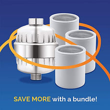 Load image into Gallery viewer, AquaBliss Revitalizing Shower Filter w/ 1 Replaceable Multi-Stage Filter Cartridge Inside - Plus 3 Extra SFC100 Filter Cartridges (Exclusive Bundle)
