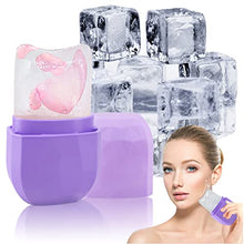 Load image into Gallery viewer, Ice Roller Silicone Facial and Eye,Facial Beauty Ice Roller Skin Care Tools,Reusable Facial Treatment to Tone Skin &amp; De-Puff The Eye Area,Reduce Acne and Lubricate the Skin. (Pink 2) (purple)
