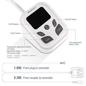 Heated Mattress Pad Underblanket Dual Controller for 2 Users Soft Flannel 10 Heating Levels & 9 Timer Settings Fast Heating, Queen