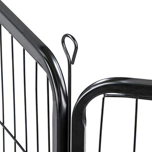 YAHEETECH 40-inch 16 Panel Dog Playpen - Heavy Duty Foldable Metal Pets Playpen Dog Exercise Pen Barrier Kennel with Door Portable Cat Duck Chicken Puppy Fence Outdoor & Indoor Black