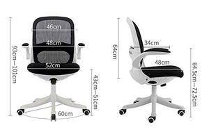 NOLOGO Desk Chair Flip-up Armrest Ergonomic Task Chair Compact 120° Locking 360° Rotation Seat Surface Lift Reinforced Nylon Resin Base (Color : K704)