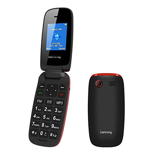Ushining Unlocked Flip Phone 3G Tmobile Flip Phone Big Icon Easy to Use Flip Cell Phones Unlocked for Kids or Backup Phone (Black)