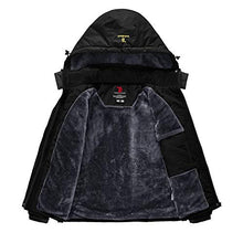 Load image into Gallery viewer, YSENTO Women&#39;s Fleece Ski Jacket Waterproof Windproof Mountain Raincoat Warm Snow Jacket Black Size M
