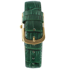 Load image into Gallery viewer, Peugeot Women's 14K Gold Plated Tank Leather Dress Watch with Roman Numerals Dial, Green
