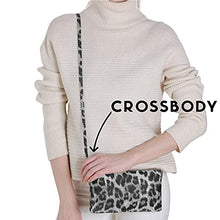 Load image into Gallery viewer, Humble Chic Vegan Leather Wristlet Wallets for Women, Phone Clutch or Small Purse Crossbody Bag, Black &amp; White Leopard Print, Dark Grey, Light Gray, Monochrome, Neutral, Animal Printed, Cheetah
