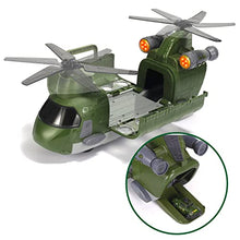 Load image into Gallery viewer, JOYIN Military Transport Cargo Airplane Car Toy Play Set Including Friction Powered Helicopter with Light, 6 Die-Cast Military Cars &amp; 12 Army Men Figures for Over 3 Years Old Boys and Girls
