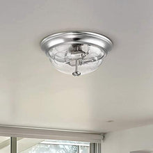 Load image into Gallery viewer, Prominence Home Madalyn 13" Brushed Nickel Flush Mount Seeded Glass Bowl Indoor Light
