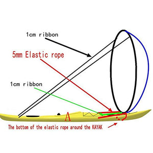 Tgoon Hot Wind Paddle, Foldable 108CM Wind Sail Paddle Flag Pattern with Transparency Window for Canoeing Kayak Sailboat