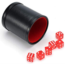 Load image into Gallery viewer, Harbor Loot Red Dice Shaker Cup Complete with Matching Dice Set of Six Red Translucent Dice
