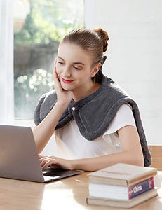 Large Heating Pad for Neck and Shoulders Pain Relief, Sable Heating Wrap for Neck with Auto Shut Off - 6 Temperature Settings