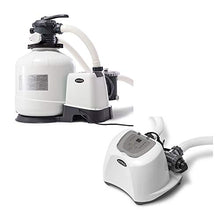 Load image into Gallery viewer, Intex 3000 GPH 0.75HP Above Ground Swimming Pool Sand Filter Pump with 120 Volt Krystal Clear Saltwater System
