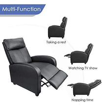 Load image into Gallery viewer, Homall Recliner Chair Padded Seat Massage PU Leather for Living Room Single Sofa Recliner Modern Recliner Seat Club Chair Home Theater Seating (Black)
