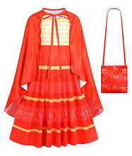 Load image into Gallery viewer, WonderBabe Encanto Dolores Costume for Girls Dolores Costume Fashion Printed Madrigal Dress Up Halloween Cosplay for Kids 7-8T
