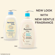 Load image into Gallery viewer, Aveeno Baby Daily Moisture Gentle Bath Wash &amp; Shampoo with Natural Oat Extract, Hypoallergenic, Tear-Free &amp; Paraben-Free Formula for Sensitive Hair &amp; Skin, Lightly Scented, 33 fl. oz
