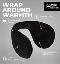 Load image into Gallery viewer, Ear Muffs for Men &amp; Women - Winter Ear Warmers Behind the Head Style - Ear Covers for Cold Weather Black Soft Fleece Earmuffs
